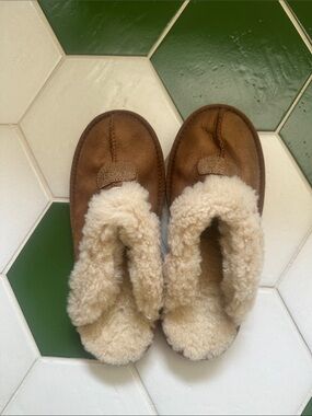 UGG Chestnut Brown Shearling-Lined Slippers